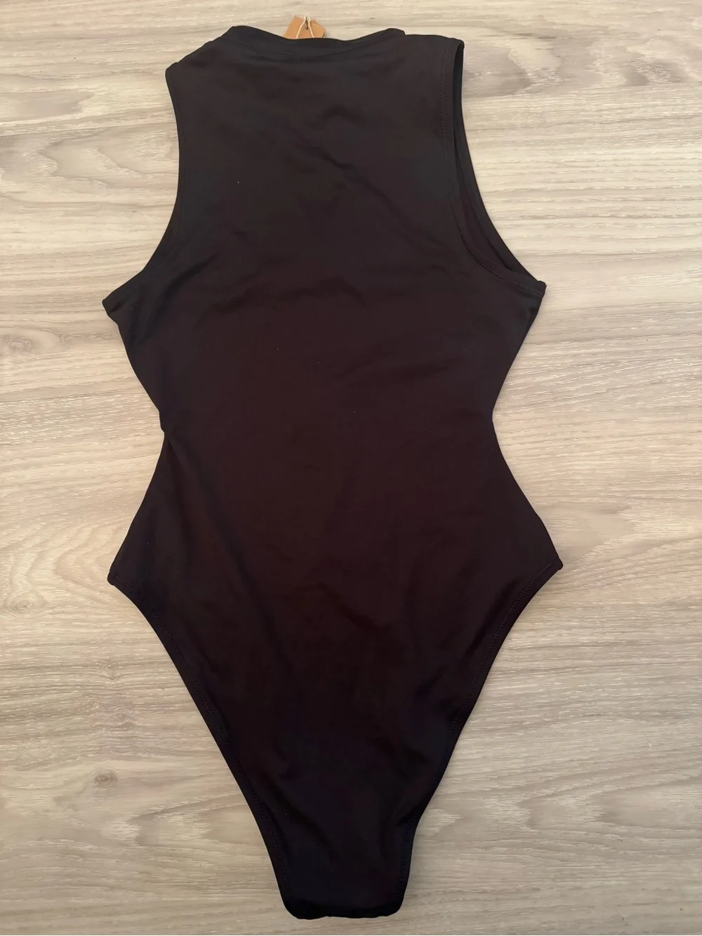 SKIMS | Recycled Swim Sleeveless One Piece | High Neck | Zip Up | Onyx | Size XS